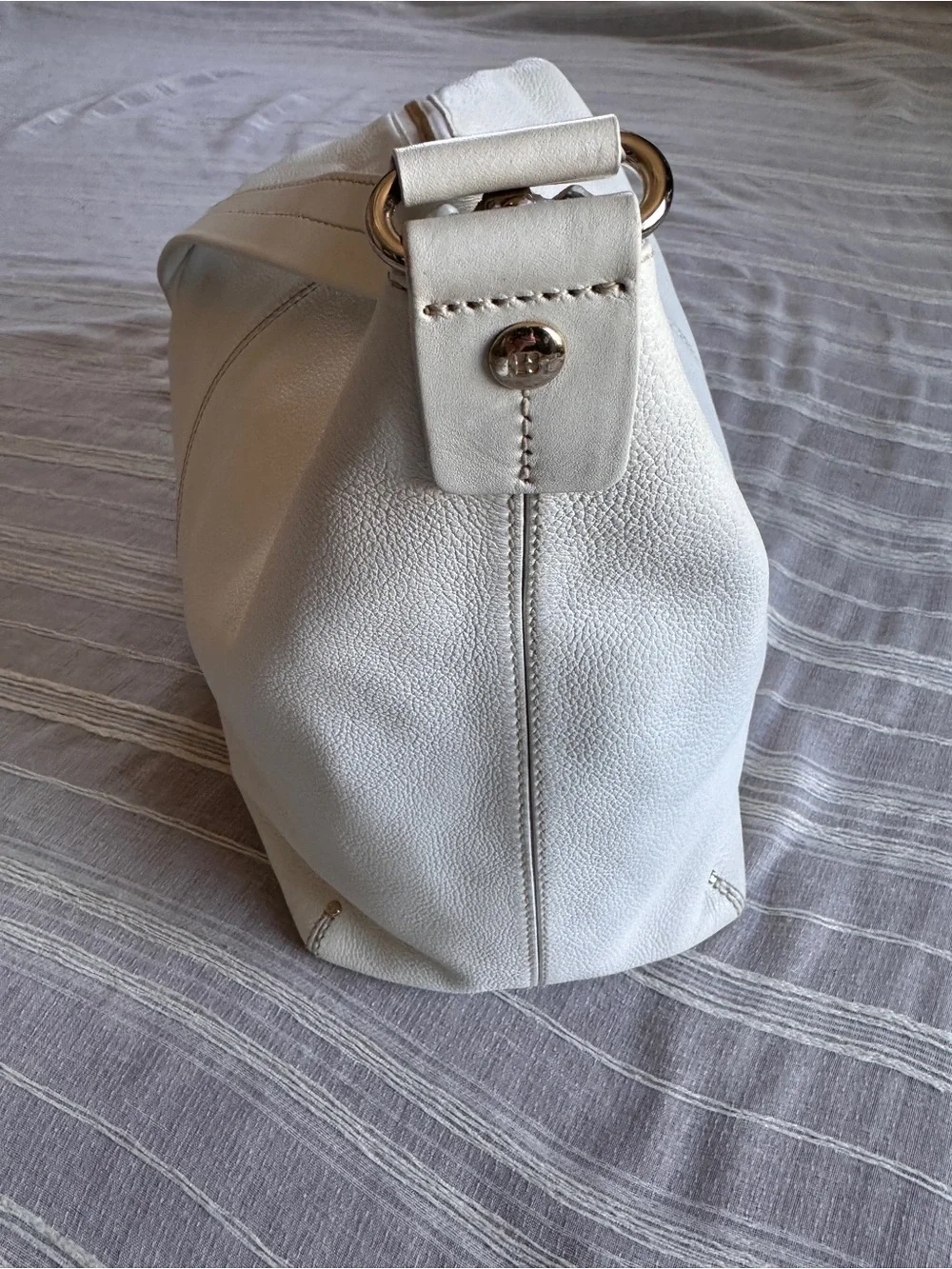 KATE SPADE NY Bone Pebbled Leather Vintage Y2K Hobo Bag Shoulder Purse
